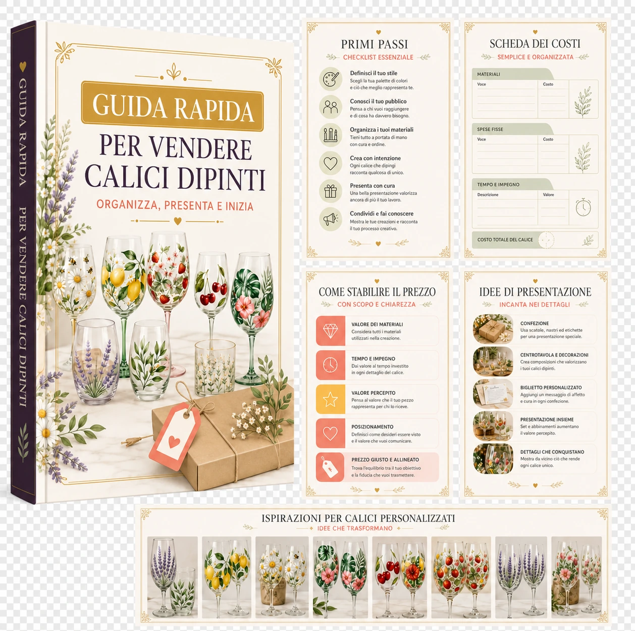 Mockup del bonus GUIDA RAPIDA PER VENDERE CALICI DIPINTI